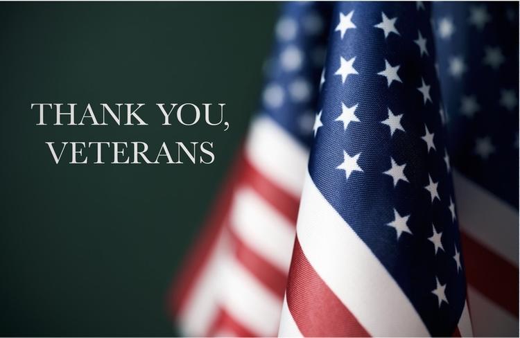American Flag with Thank You Veterans text on image